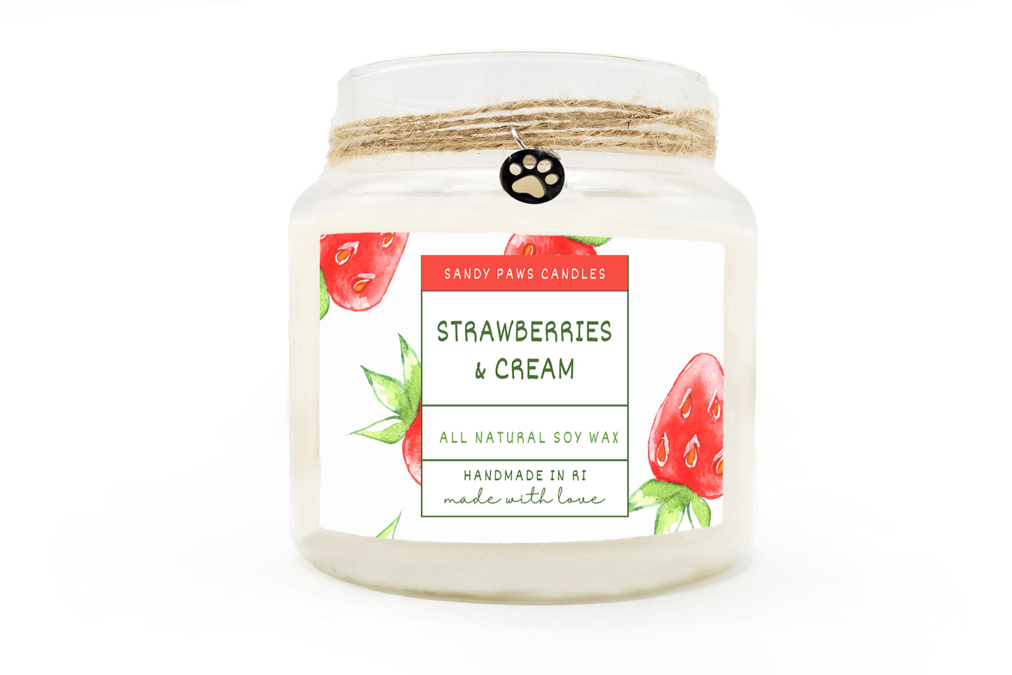 Strawberries and Cream Soy Wax Candle