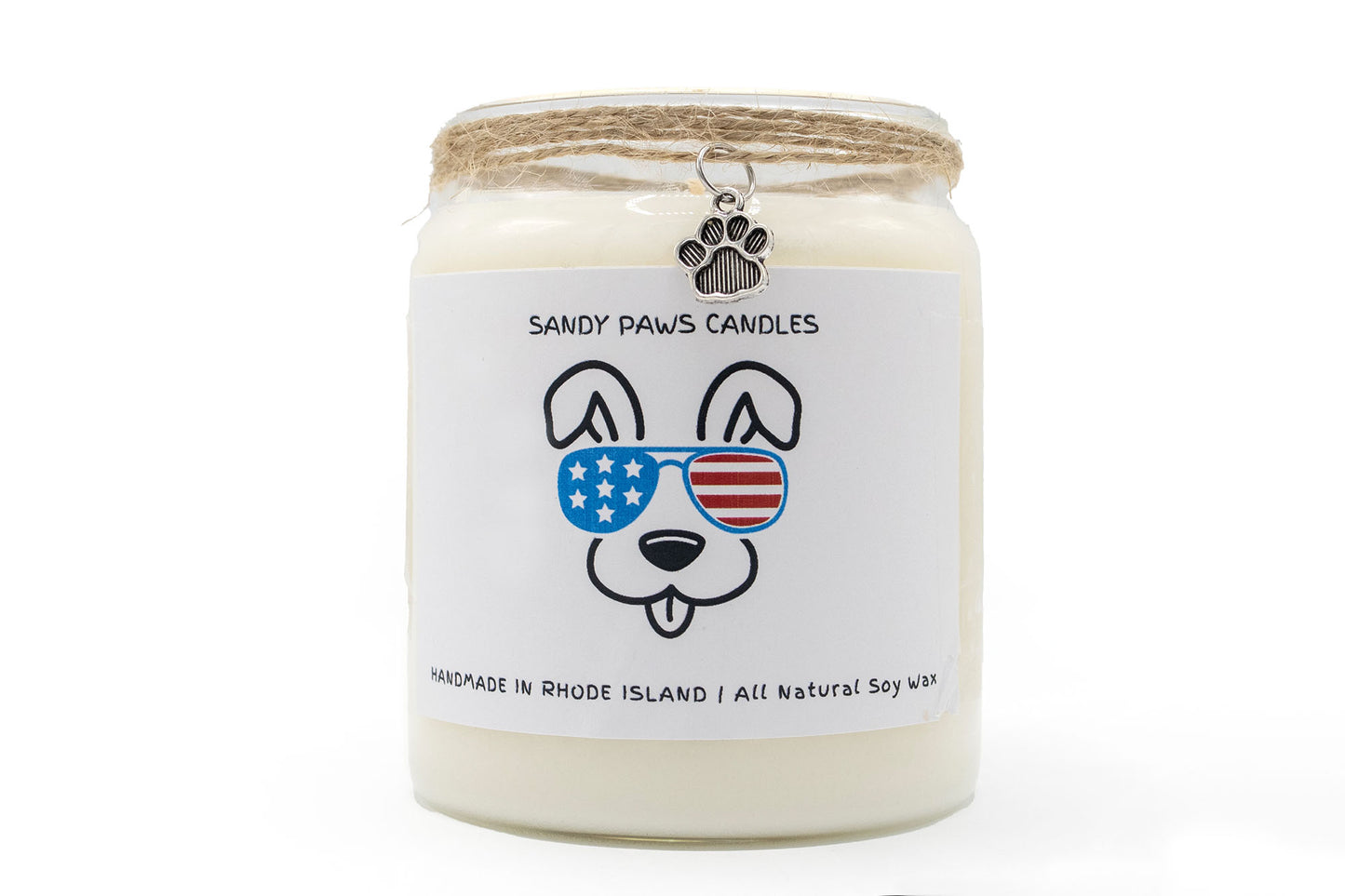 Patriotic Soy Wax Candle - "Dog wearing sunglasses"