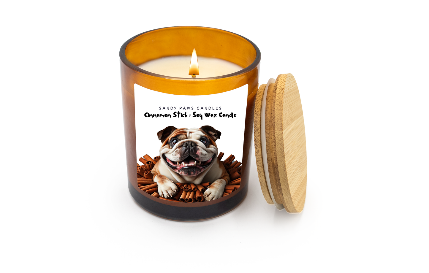 CINNAMON STICK - Amber Jar - Dog-Lovers Fall Collection - Soy Wax Candle - paraffin-free, phthalate-free
