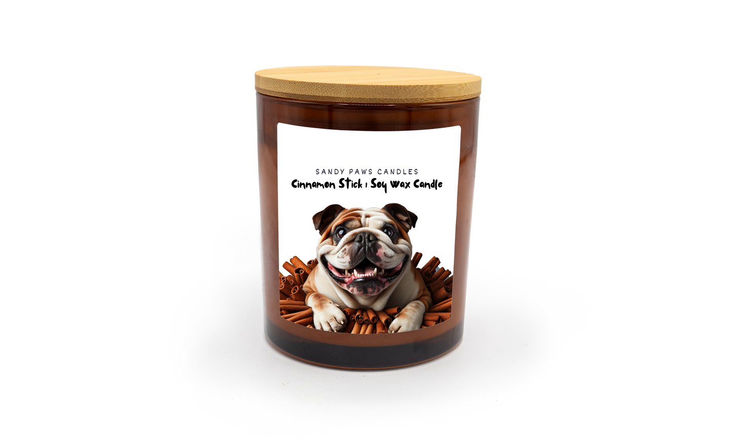 CINNAMON STICK - Amber Jar - Dog-Lovers Fall Collection - Soy Wax Candle - paraffin-free, phthalate-free