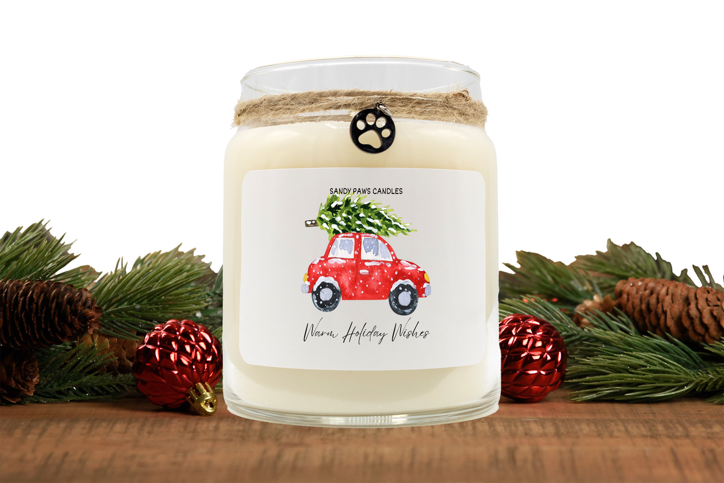 Happy Holiday Soy Wax Candle - "Warm Holiday Wishes" Alljoy 4 Paws Fundraiser