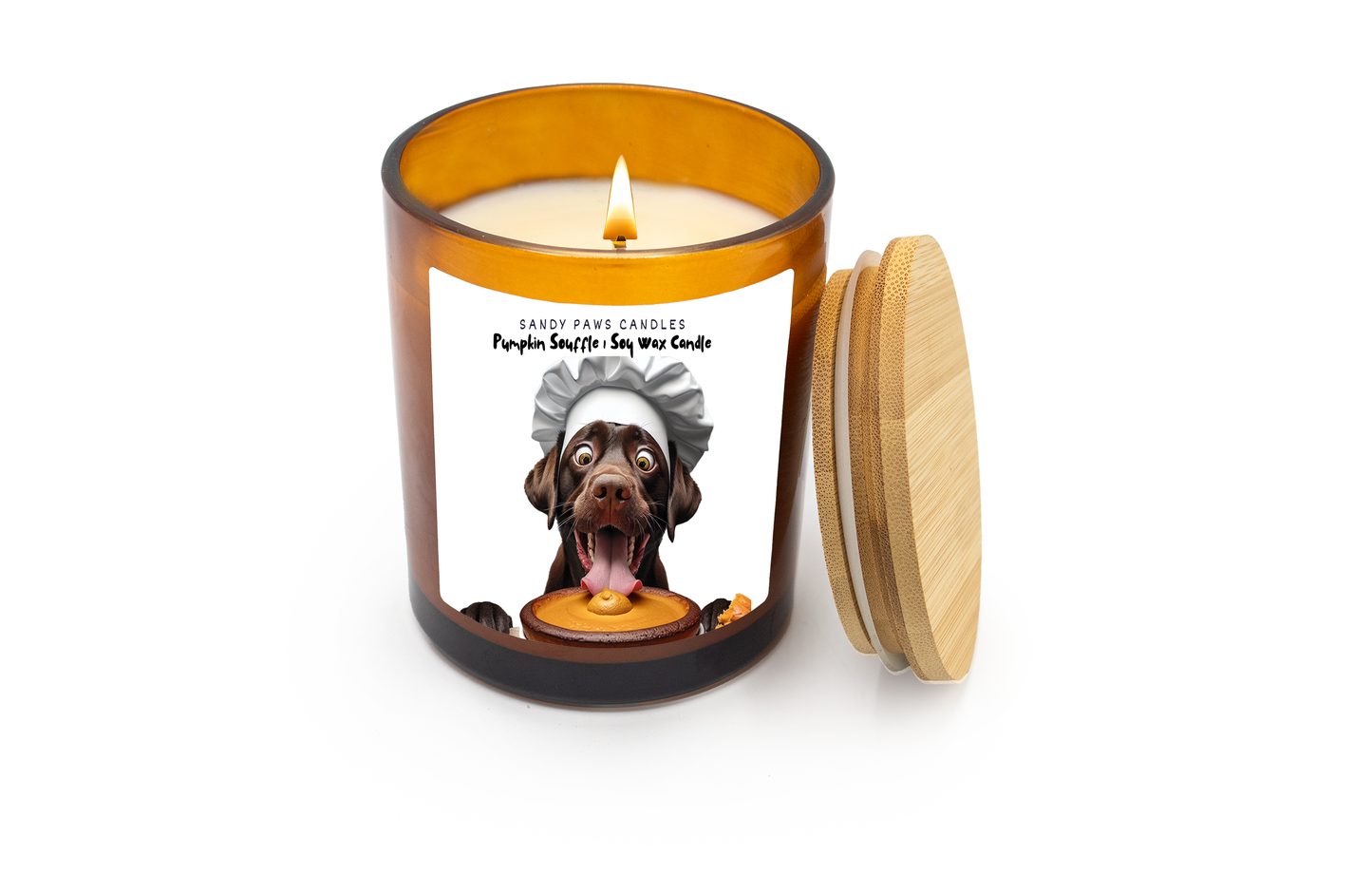 PUMPKIN SOUFFLE - Amber Jar - Dog-Lovers Fall Collection - Soy Wax Candle - paraffin-free, phthalate-free