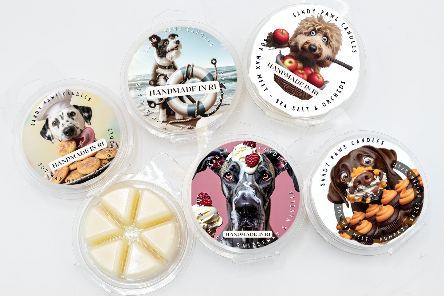 Clamshell Quirky Dog Label - Soy Wax Melts