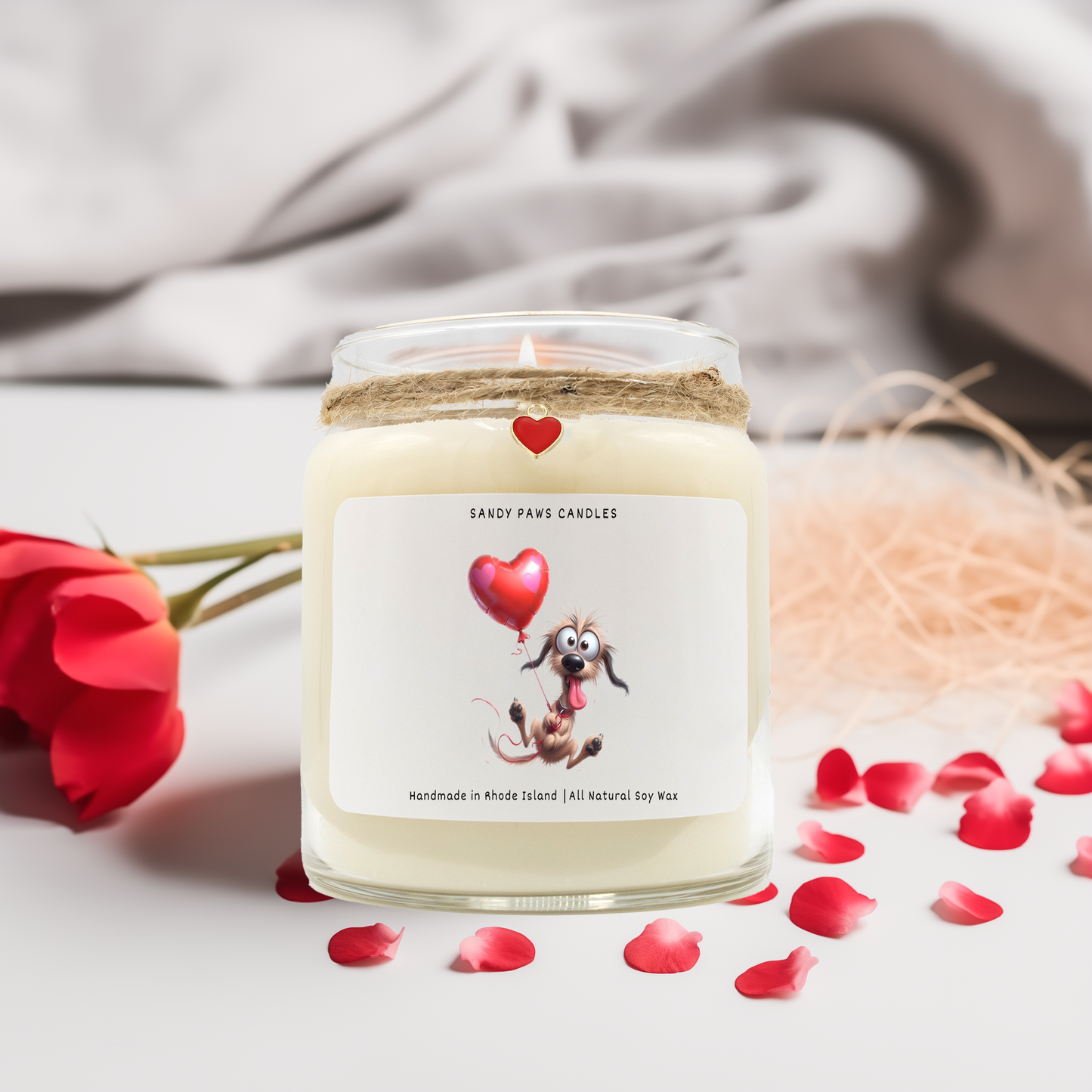 Quirky Dog & Cat Valentine's Day Soy Wax Candle