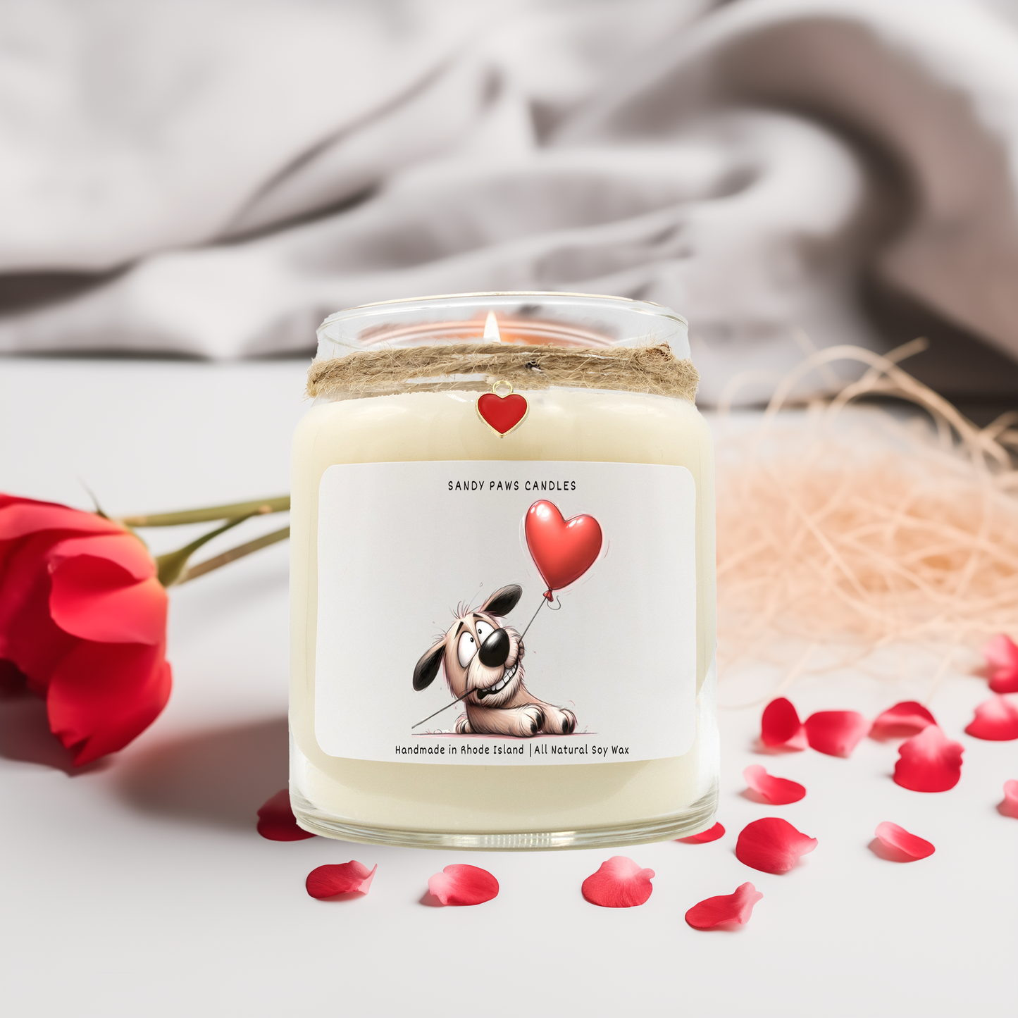 Quirky Dog & Cat Valentine's Day Soy Wax Candle