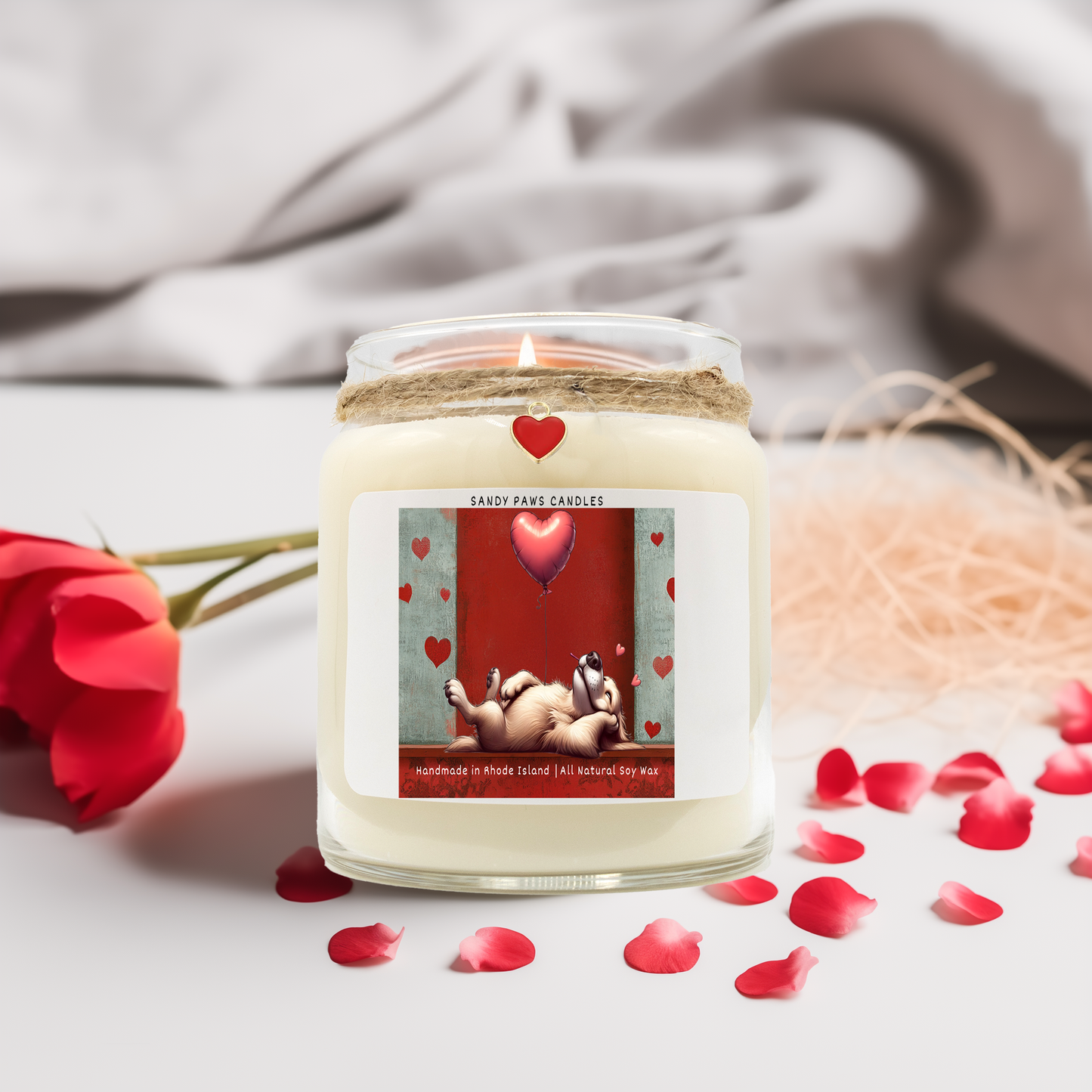 Quirky Dog & Cat Valentine's Day Soy Wax Candle