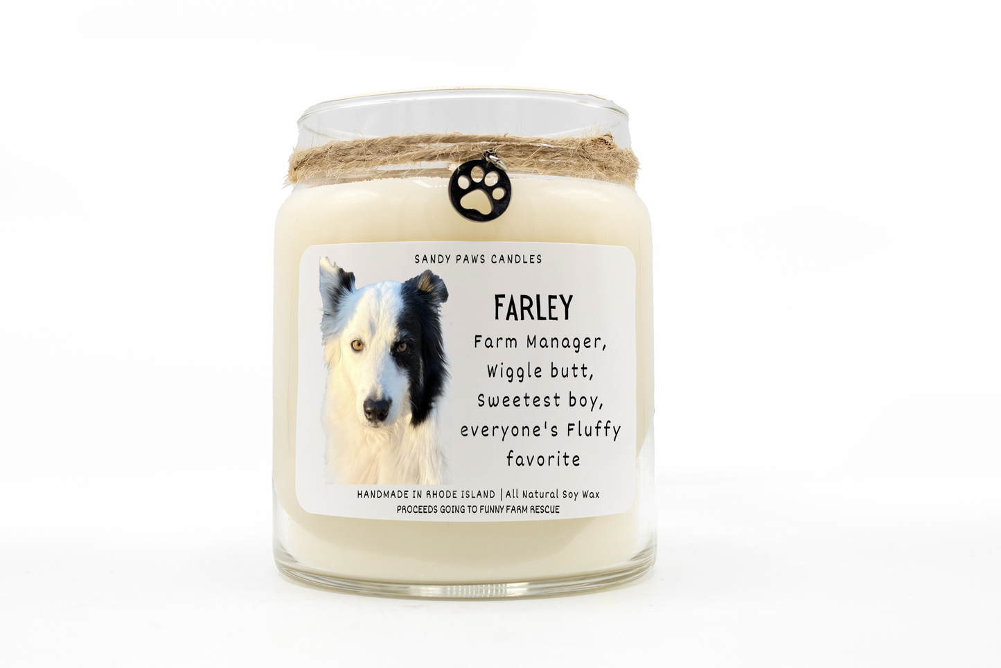 Funny Farm Rescue - Soy Wax Candle - Farley - Fundraiser