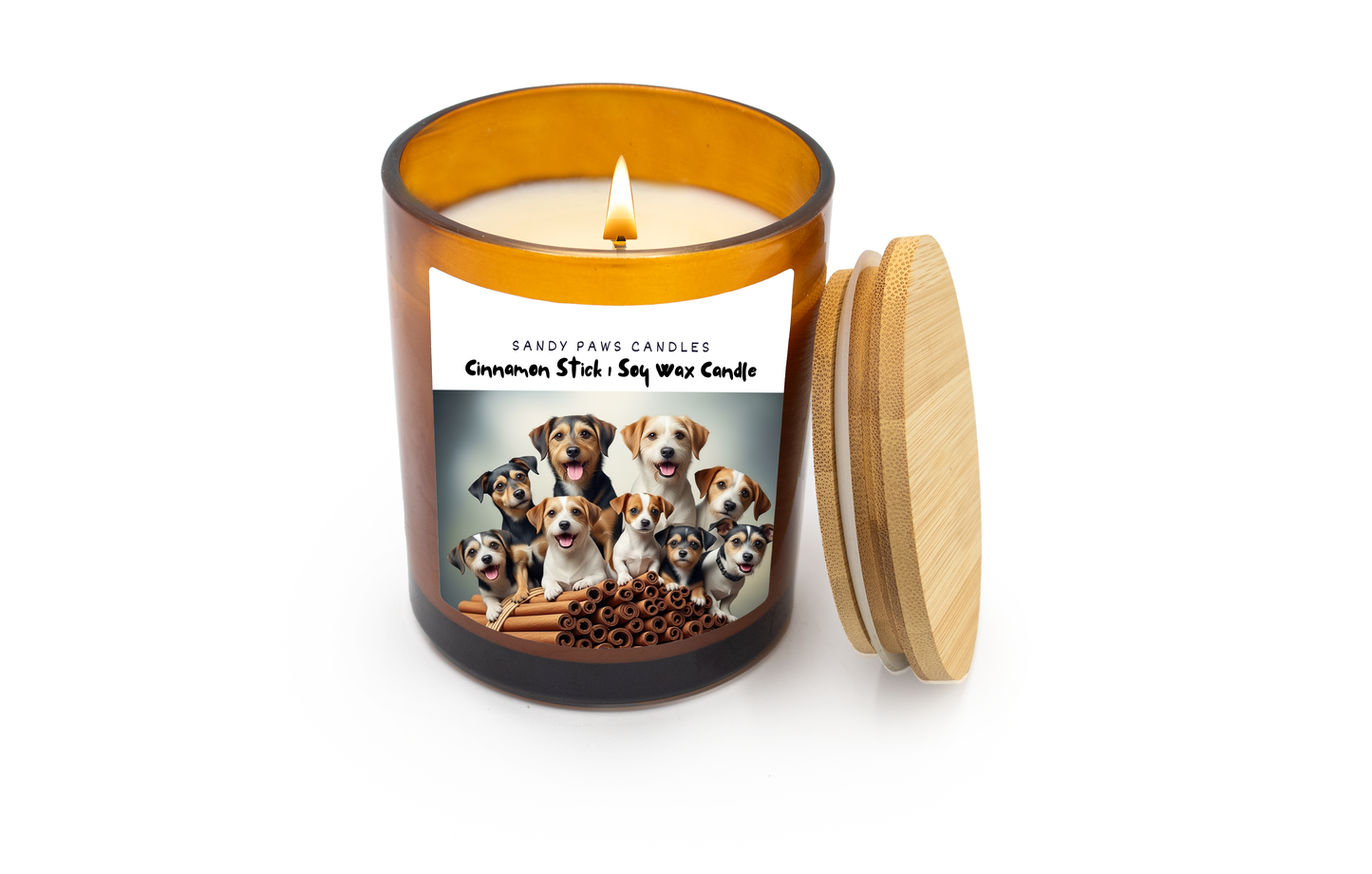 CINNAMON STICK - Amber Jar - Dog-Lovers Fall Collection - Soy Wax Candle - paraffin-free, phthalate-free