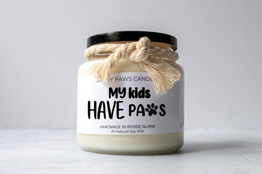 Dog Lover Soy Wax Candle - "My kids have paws"