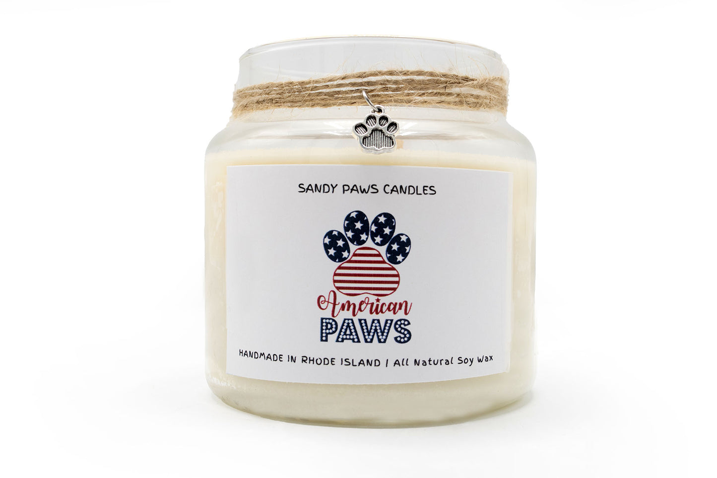 Patriotic Soy Wax Candle - "American Paws"