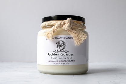 Dog Breeds Soy Wax Candle - Golden Retriever