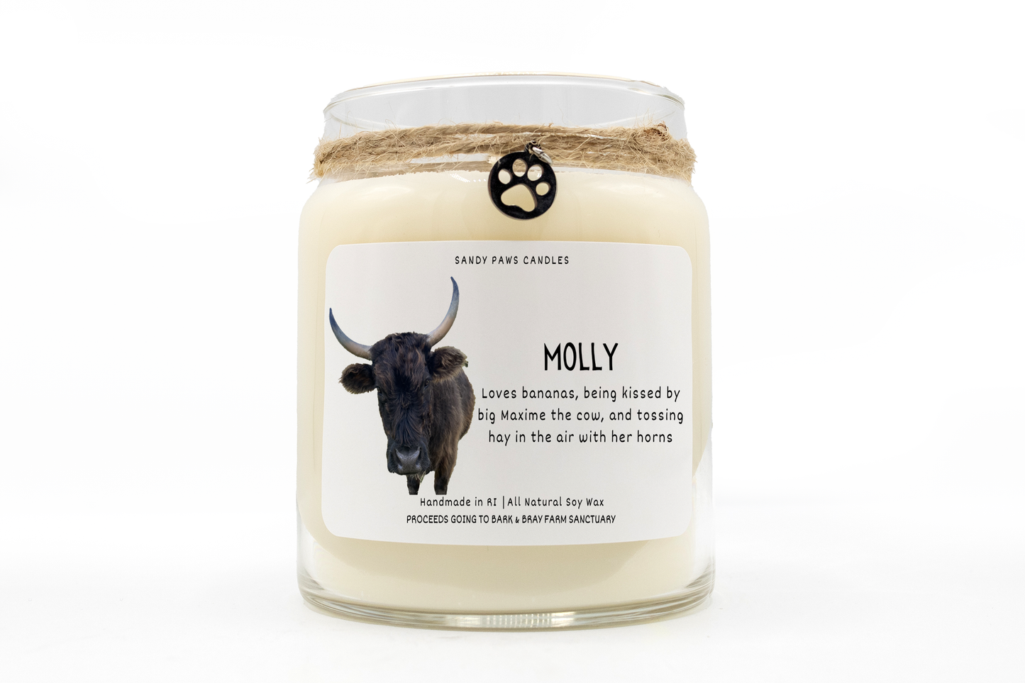 MOLLY - Bark & Bray Farm Sanctuary - Soy Wax Candle - Fundraiser