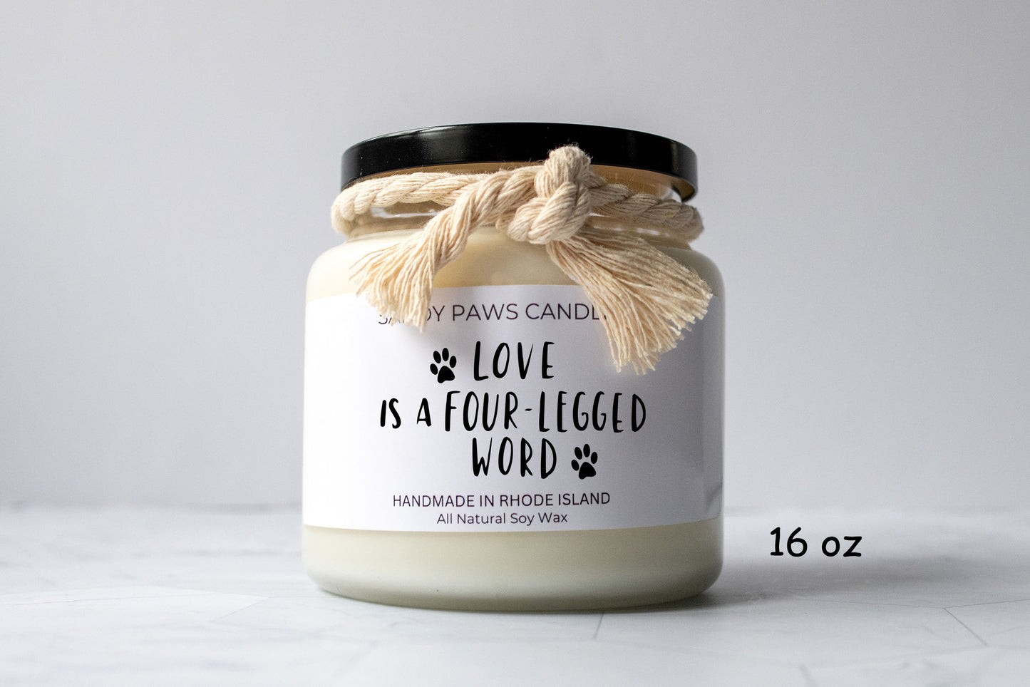 Dog Lover Soy Wax Candle - "Love is a four legged word"