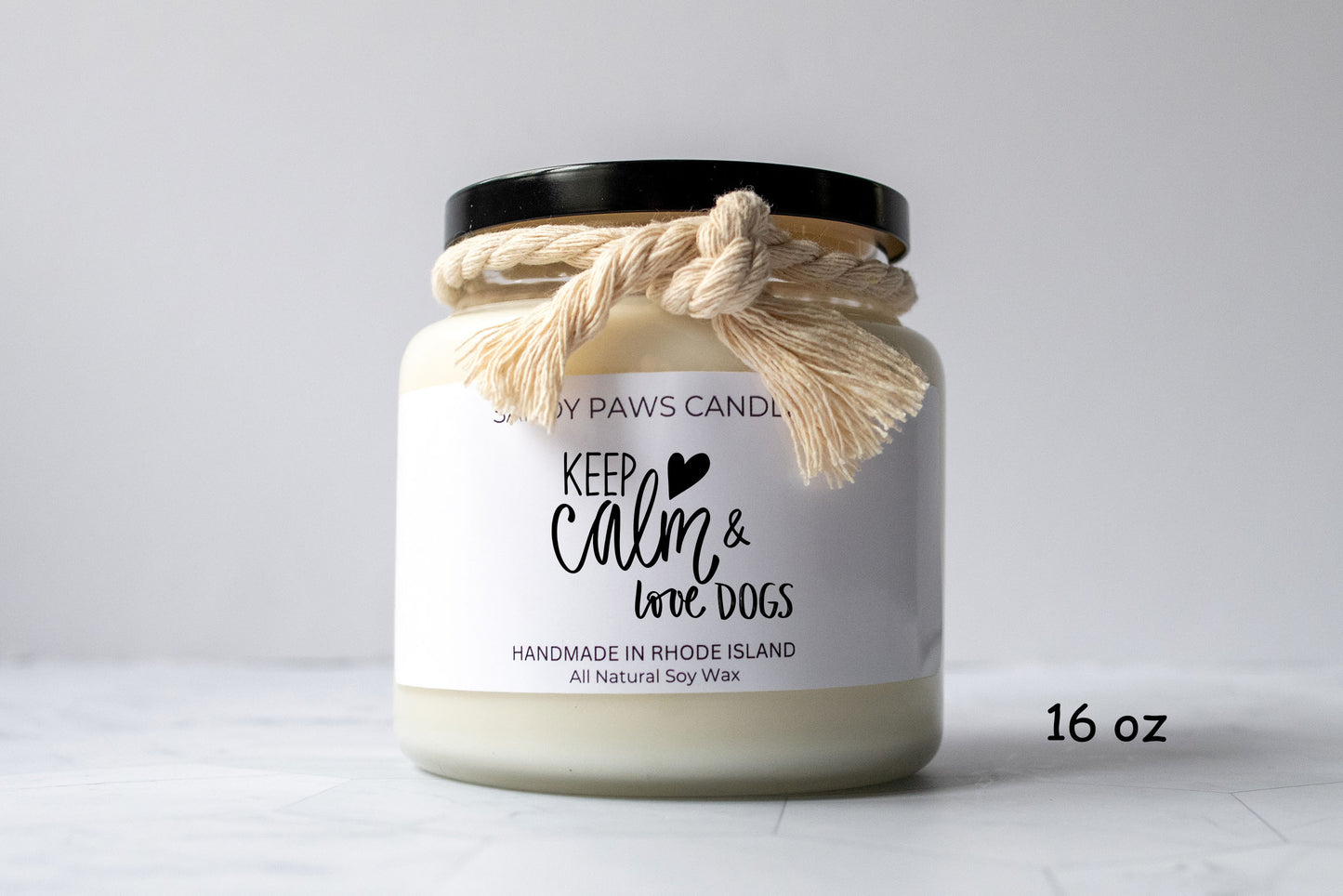 Dog Lover Soy Wax Candle - "Keep calm and love dogs"