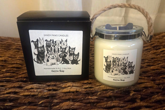 Lantern Jar - Dog Paw Embeds- With Gift Box-  Soy Wax Candle - SALE