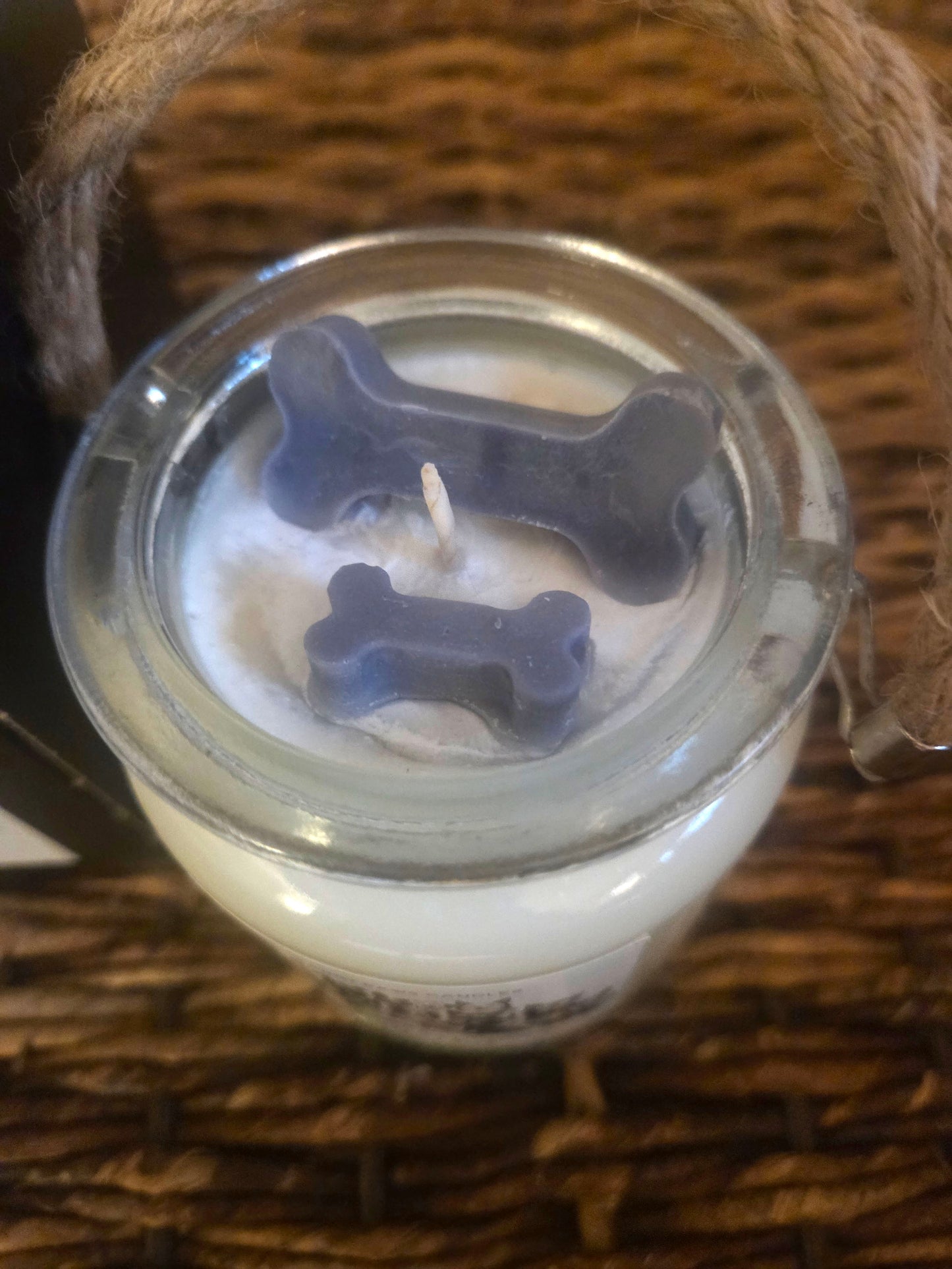 Lantern Jar - Dog Paw Embeds- With Gift Box-  Soy Wax Candle - SALE
