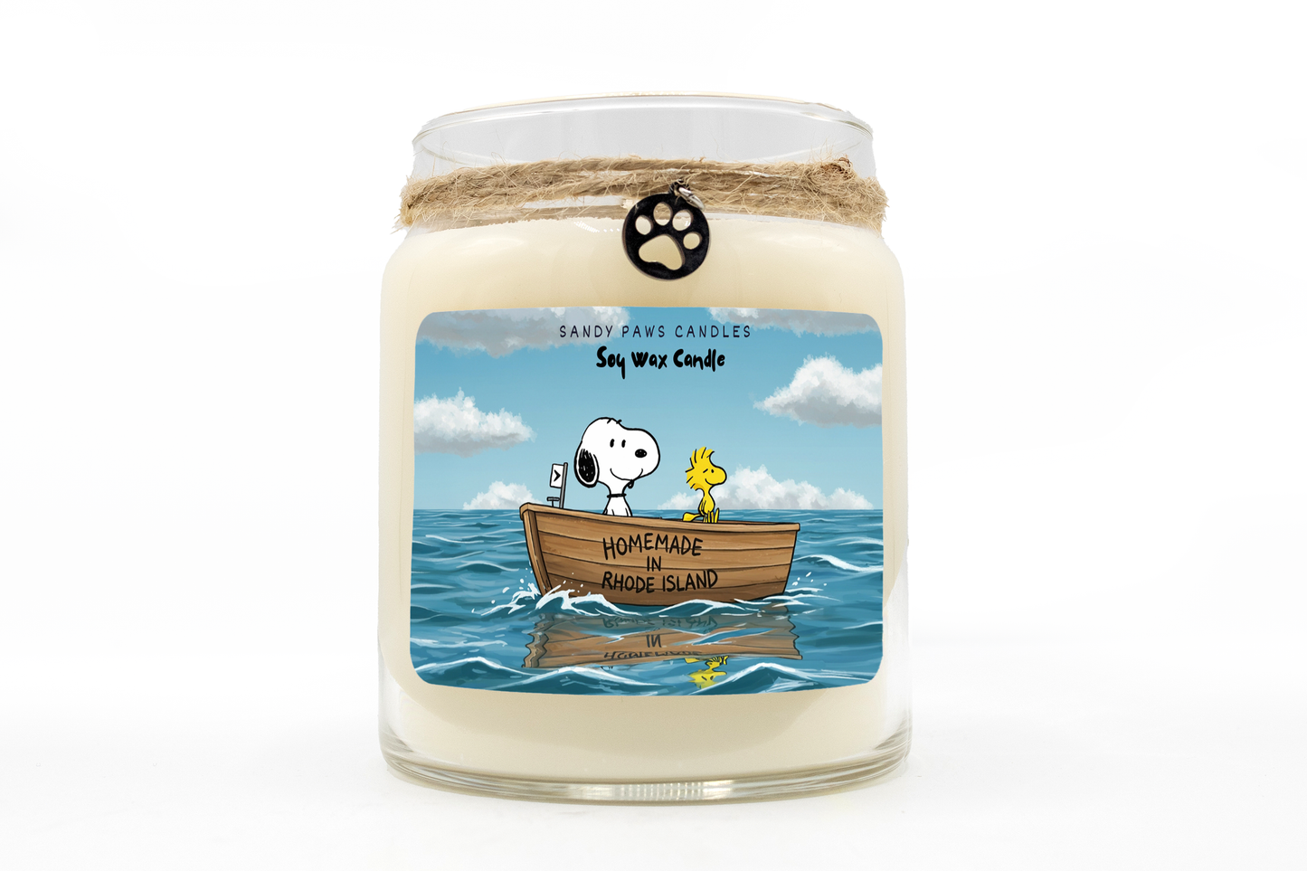 Snoopy in a Boat -  Soy Wax Candle -  Paraffin Free, Phthalate Free, Snoopy friendly!