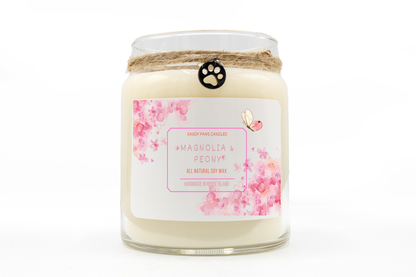 Magnolia and Peony Soy Wax Candle