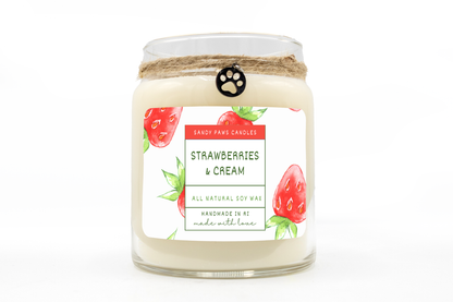 Strawberries and Cream Soy Wax Candle