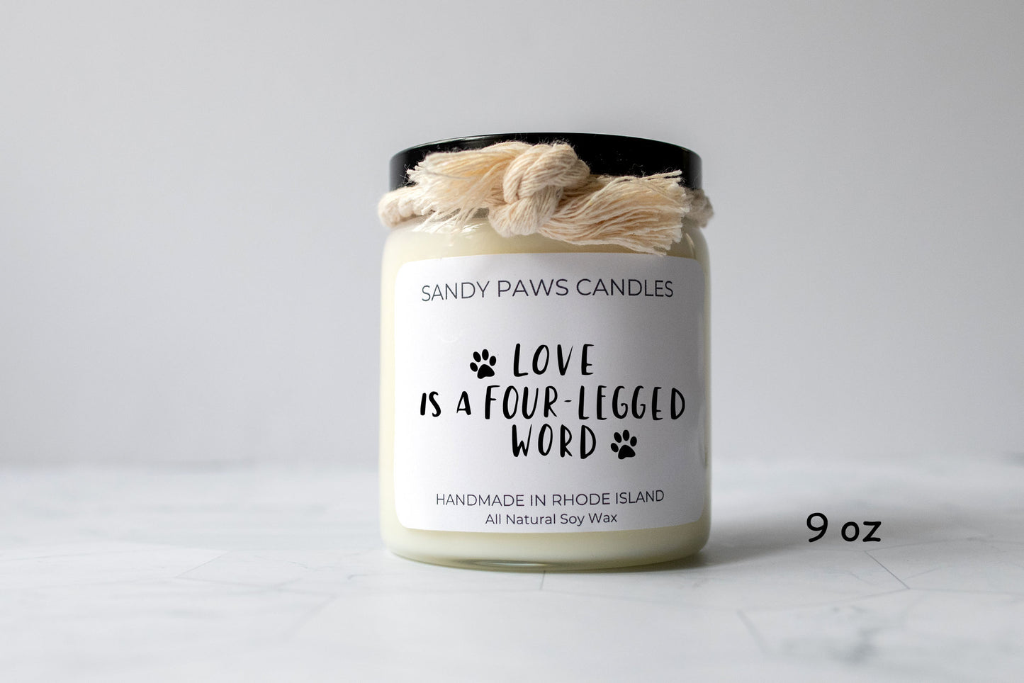 Dog Lover Soy Wax Candle - "Love is a four legged word"