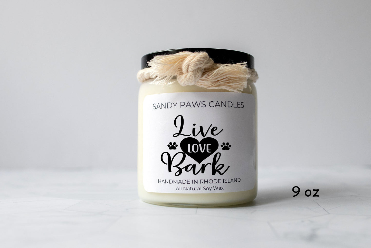 Dog Lover Soy Wax Candle - "Live Love Bark" - Fundraiser