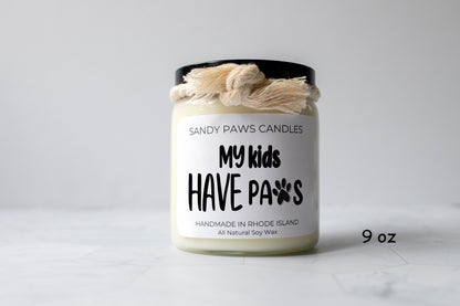 Dog Lover Soy Wax Candle - "My kids have paws"