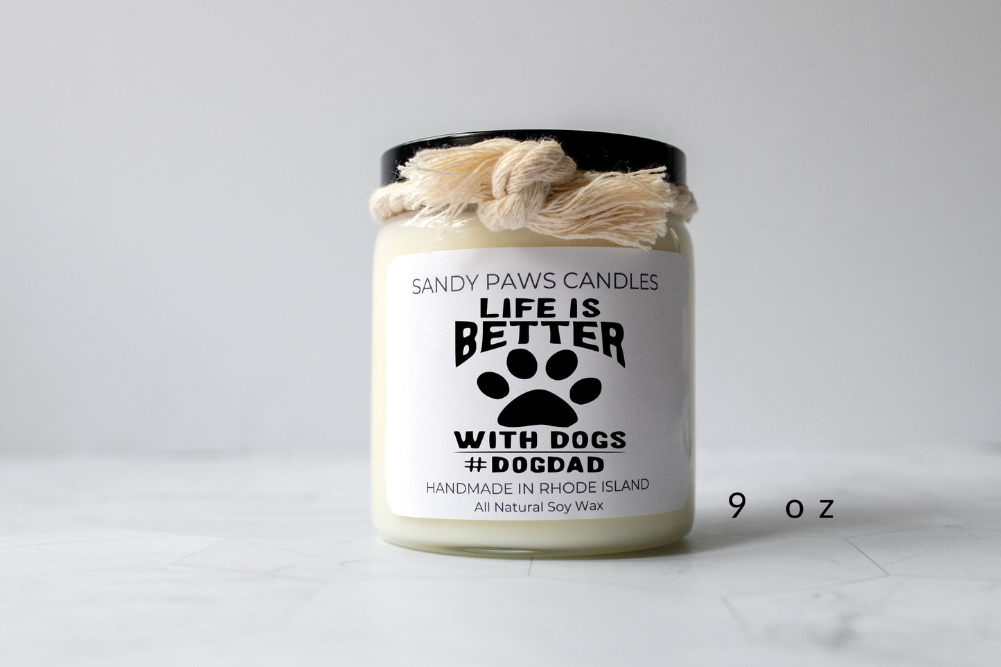 Dog Dad Soy Wax Candle - "Life is better with dogs #DOGDAD"