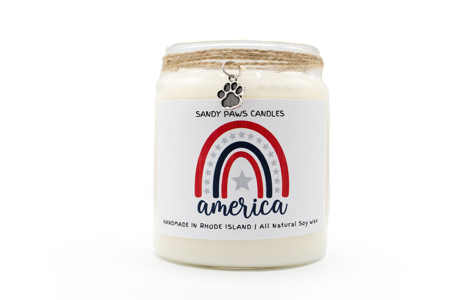 Patriotic Soy Wax Candle - "America Rainbow"