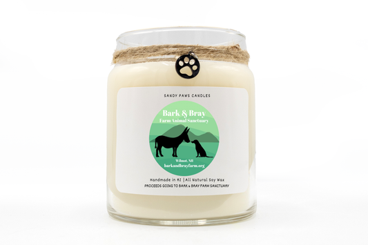 Bark & Bray Farm Sanctuary Logo - Soy Wax Candle - Fundraiser