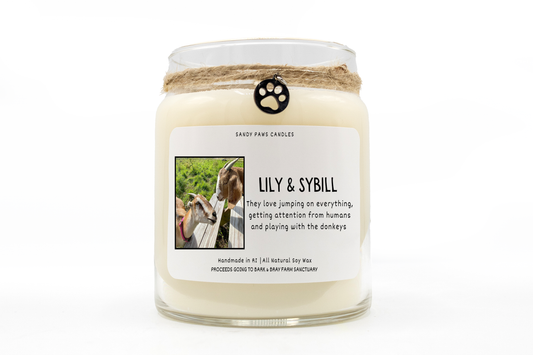 LILY & SYBILL - Bark & Bray Farm Sanctuary - Soy Wax Candle - Fundraiser