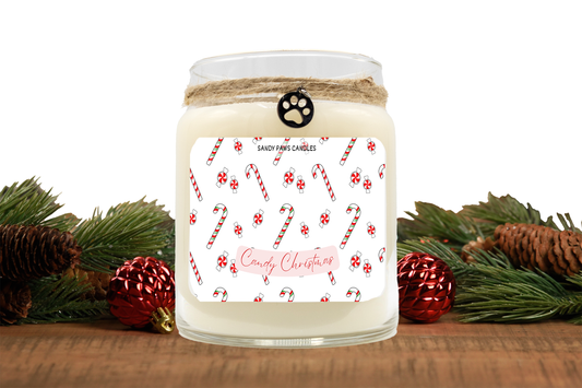 Happy Holiday Soy Wax Candle - "Candy Christmas"