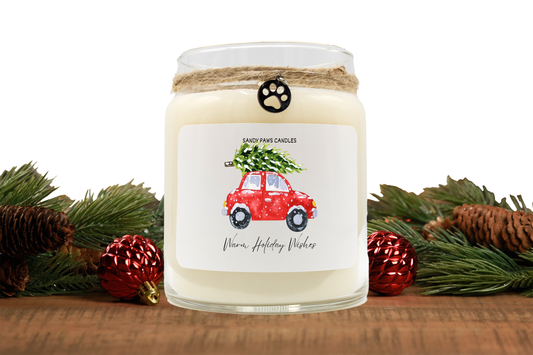 Happy Holiday Soy Wax Candle - "Warm Holiday Wishes"