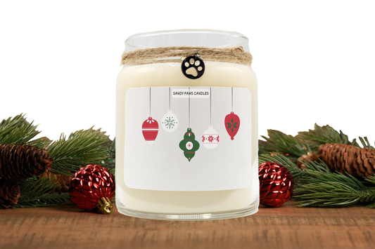 Happy Holiday Soy Wax Candle - "Hanging Ornaments"