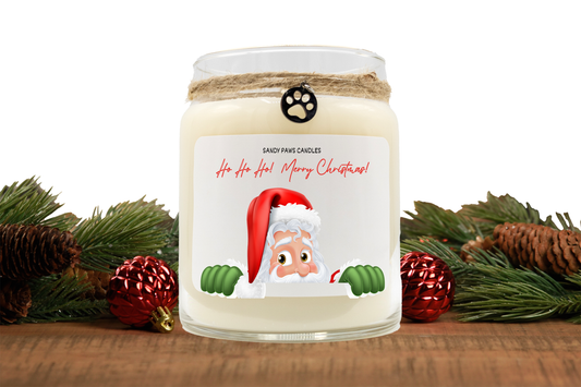 Happy Holiday Soy Wax Candle - "Ho Ho Ho, Merry Christmas"