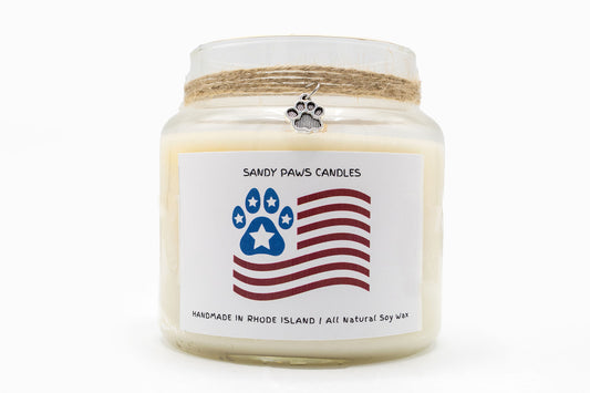 Patriotic Soy Wax Candle - "Flag Paw"