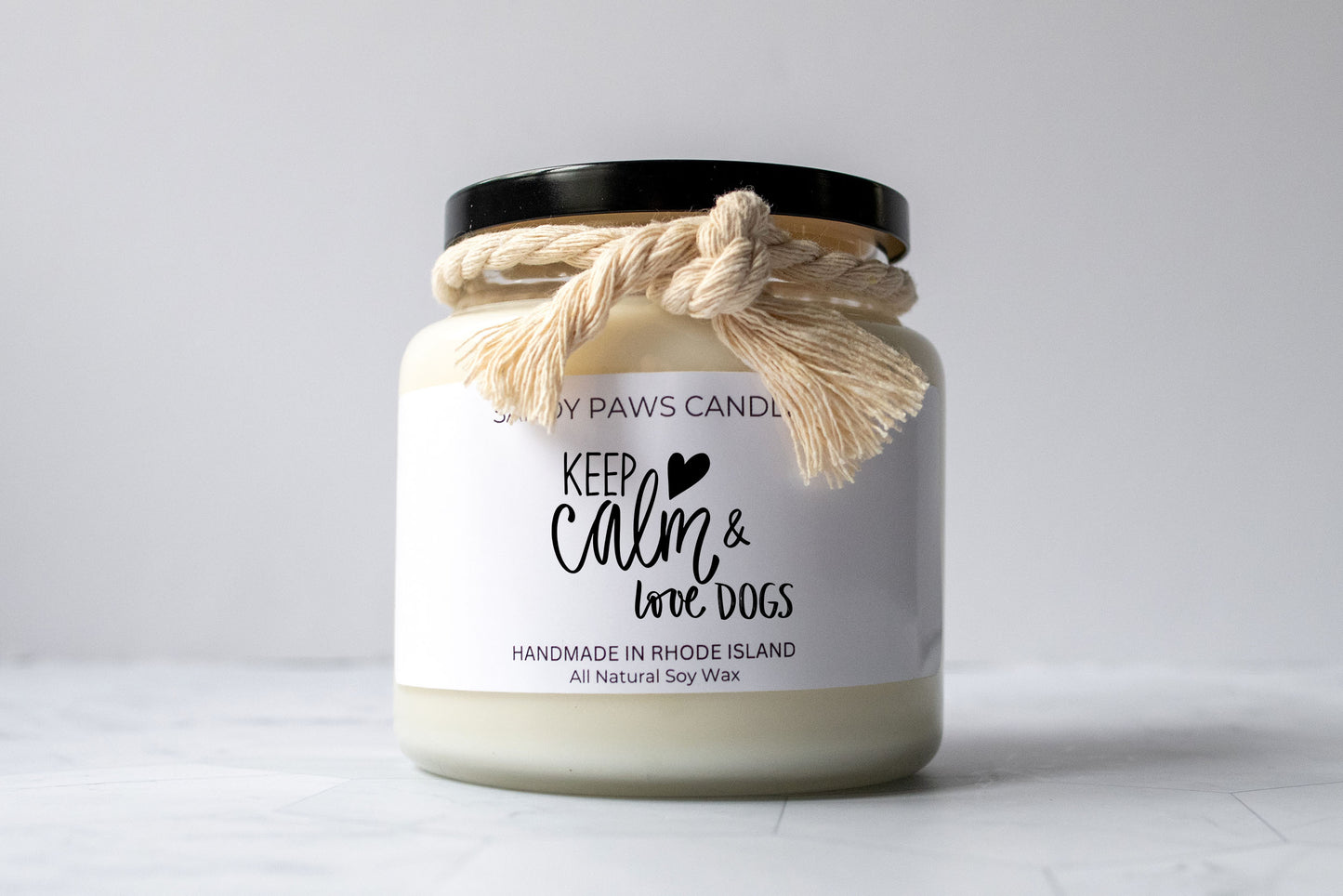 Dog Lover Soy Wax Candle - "Keep calm and love dogs"