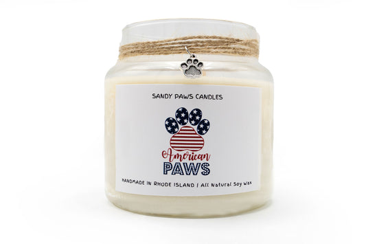 Patriotic Soy Wax Candle - "American Paws"