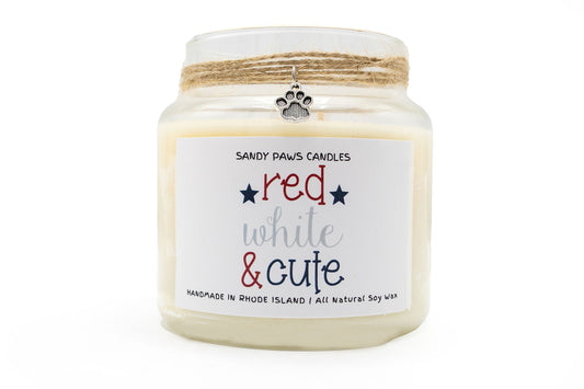 Patriotic Soy Wax Candle - "Red White & Cutie"