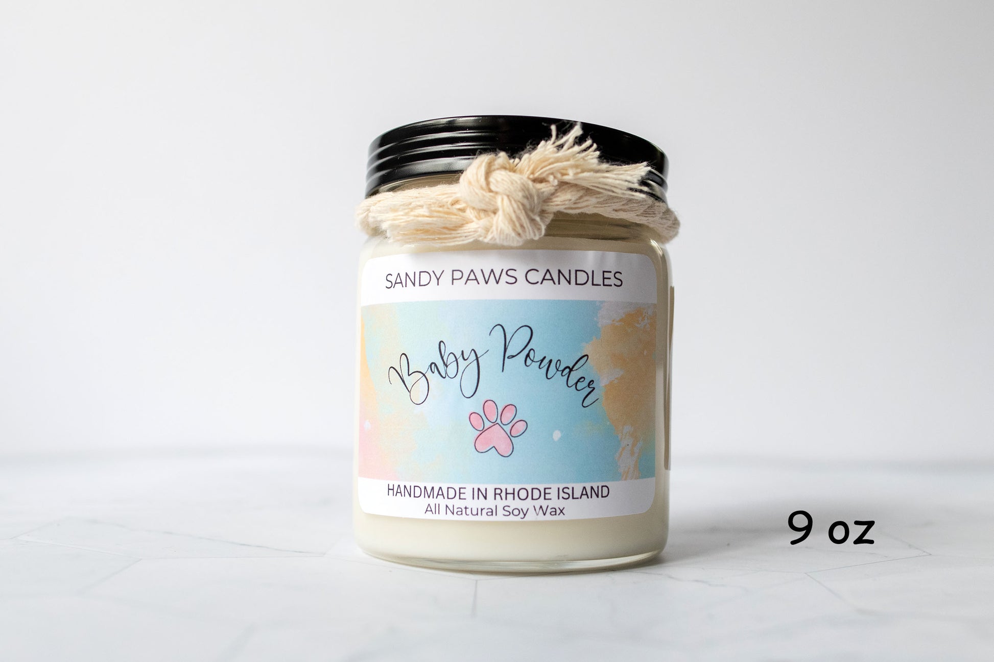 Baby Powder Soy Wax Candle 9 oz. | KBWHITEFARM